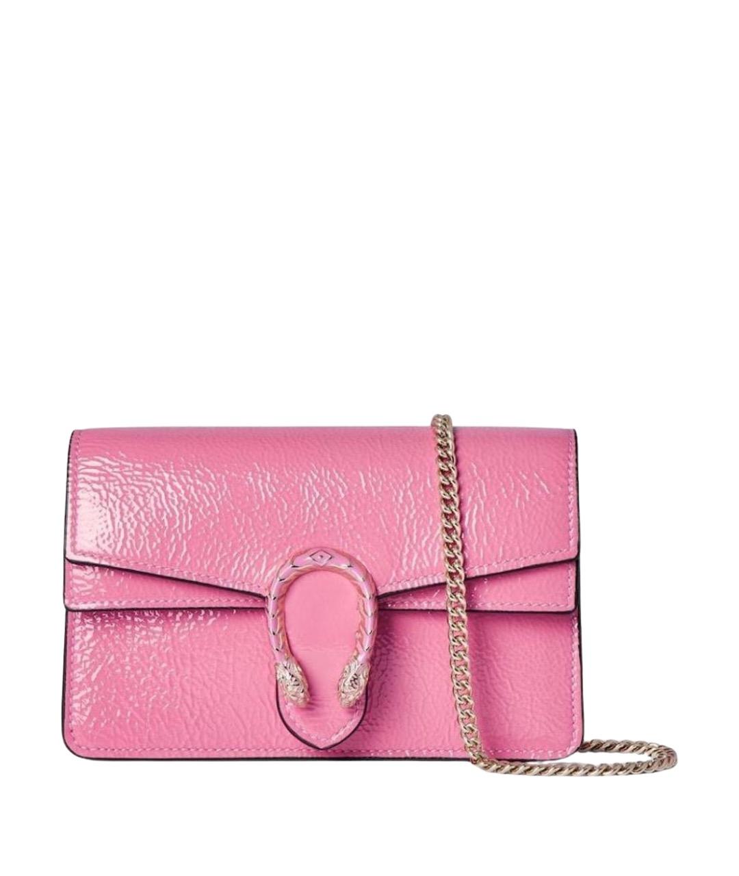 GUCCI Розовая сумка через плечо из лакированной кожи, фото 1