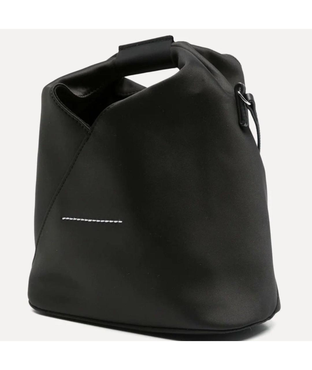 MM6 MAISON MARGIELA Черная кожаная сумка тоут, фото 3