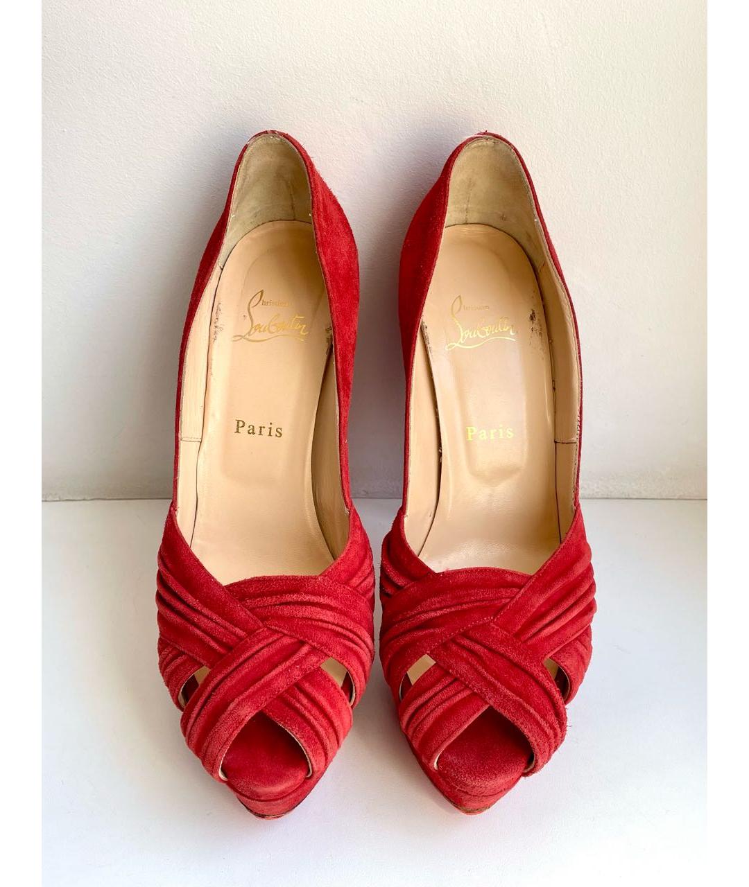 CHRISTIAN LOUBOUTIN Красные замшевые туфли, фото 3