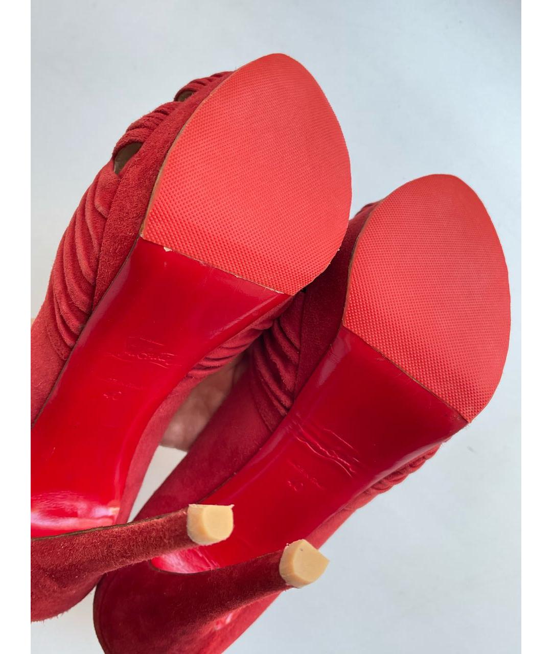 CHRISTIAN LOUBOUTIN Красные замшевые туфли, фото 8