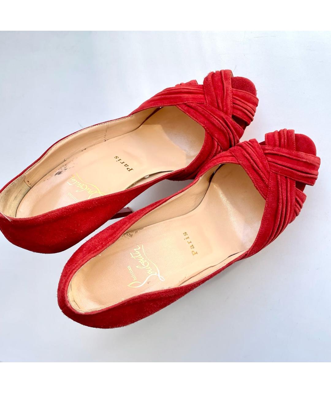 CHRISTIAN LOUBOUTIN Красные замшевые туфли, фото 6
