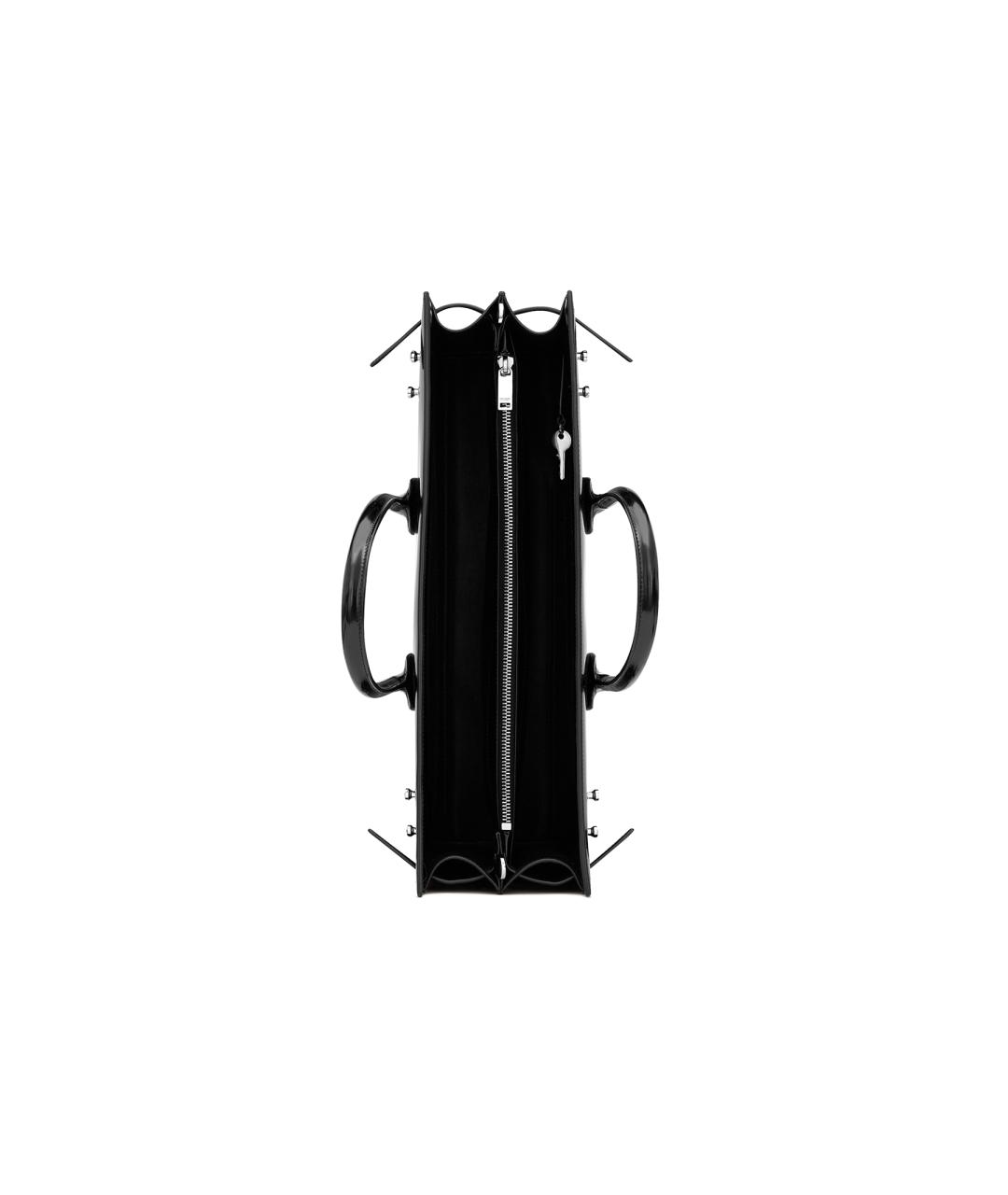 SAINT LAURENT Черная кожаная сумка тоут, фото 5