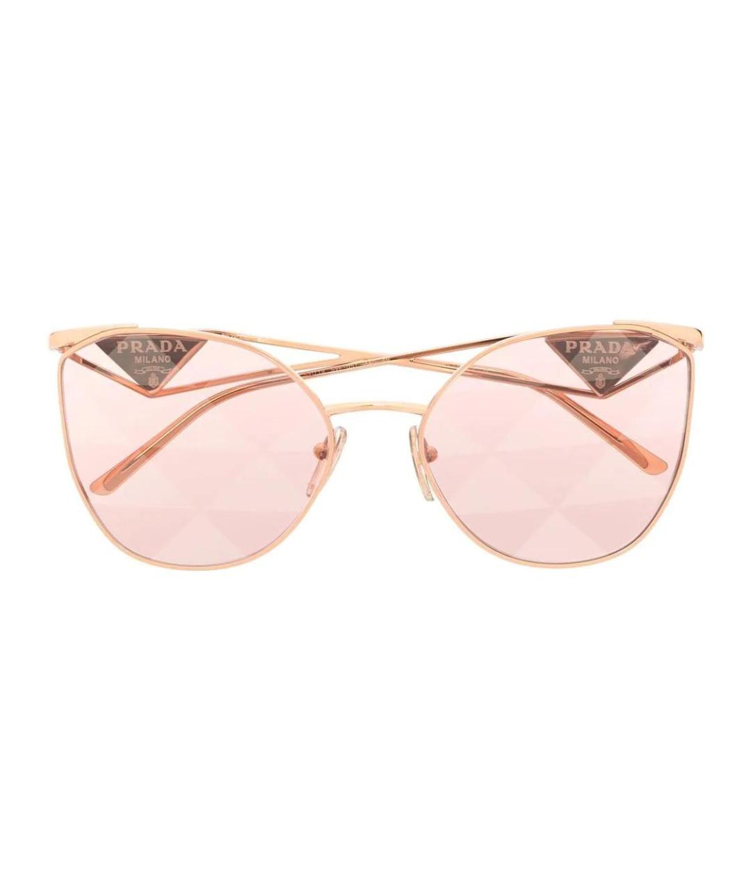 PRADA Золотые металлические солнцезащитные очки, фото 2