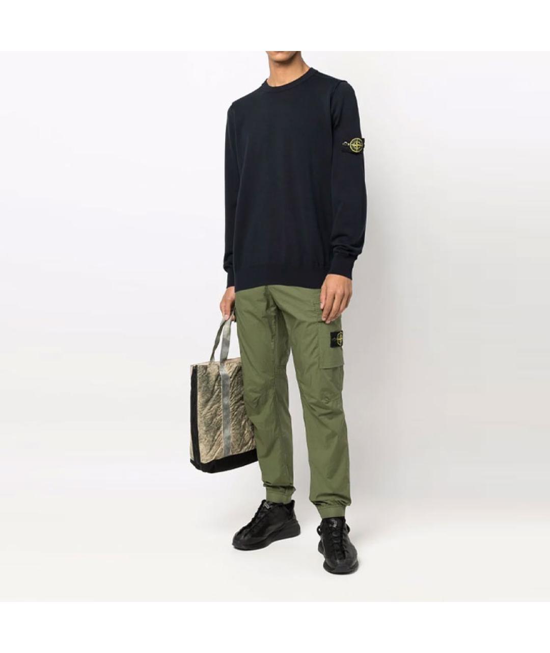 STONE ISLAND Зеленые повседневные брюки, фото 2