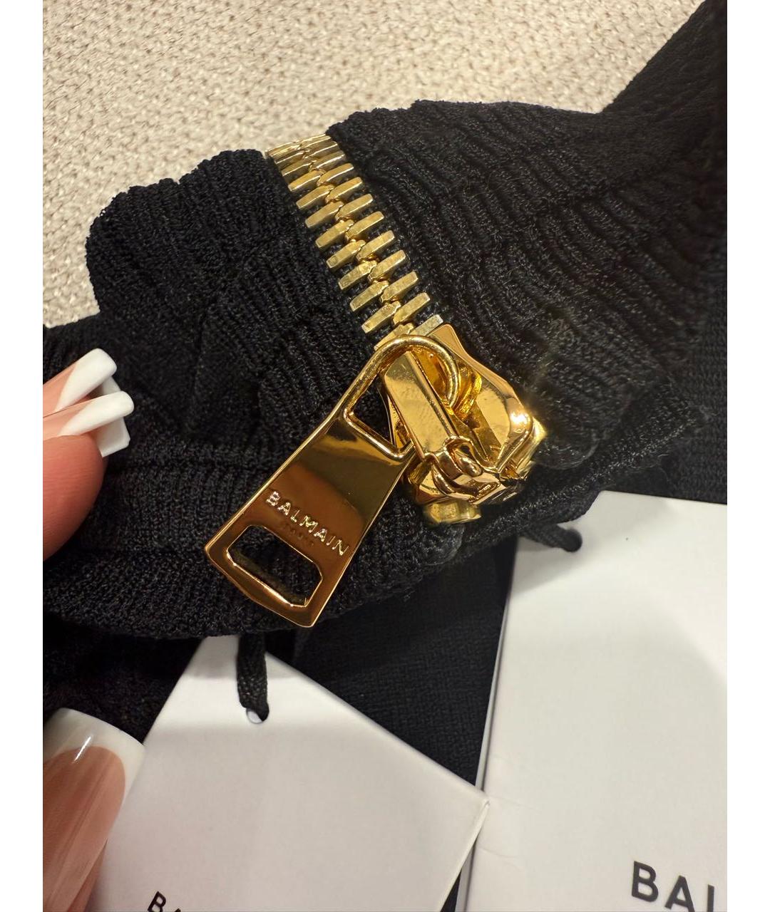 BALMAIN Черное вискозное коктейльное платье, фото 6