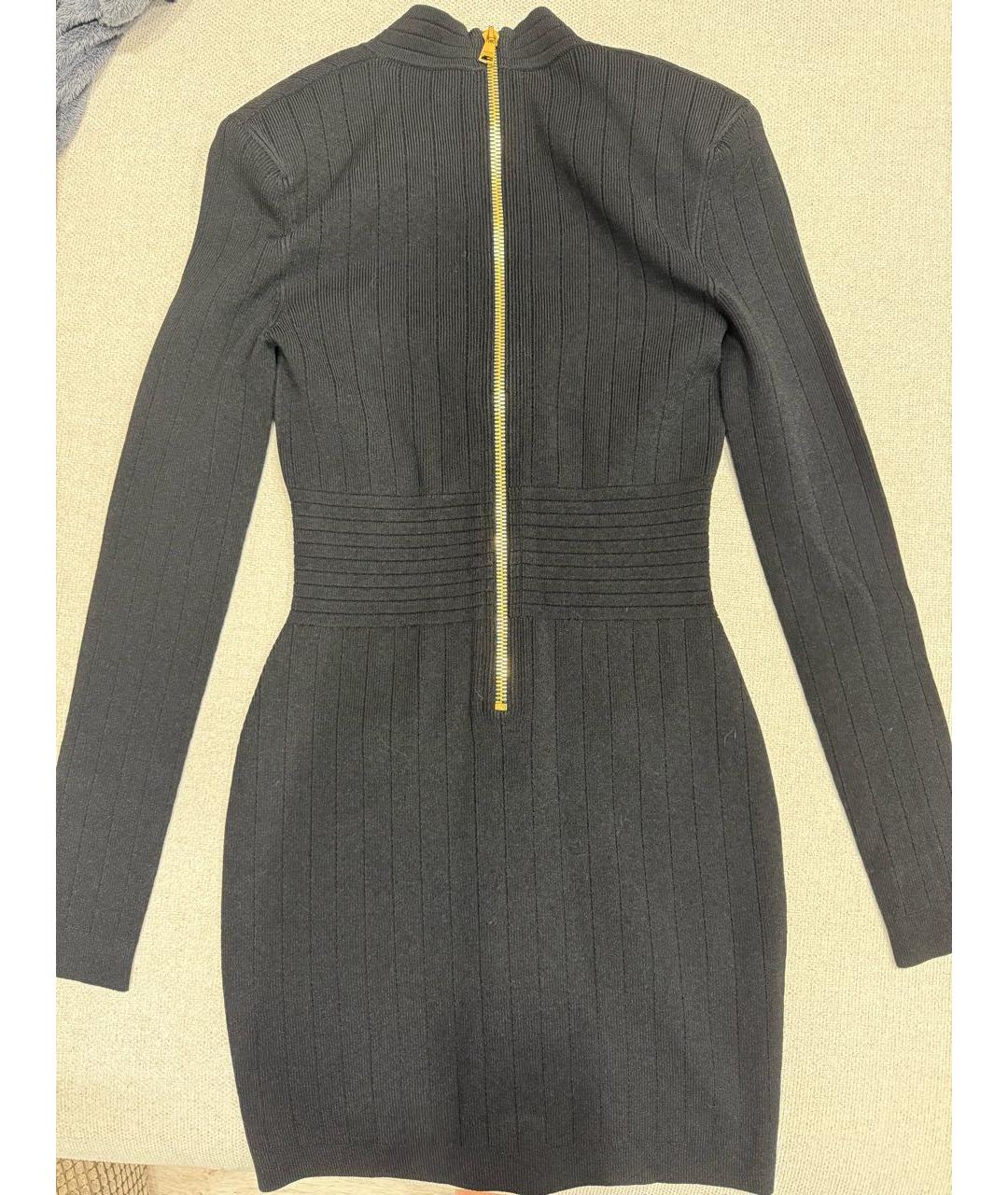 BALMAIN Черное вискозное коктейльное платье, фото 2
