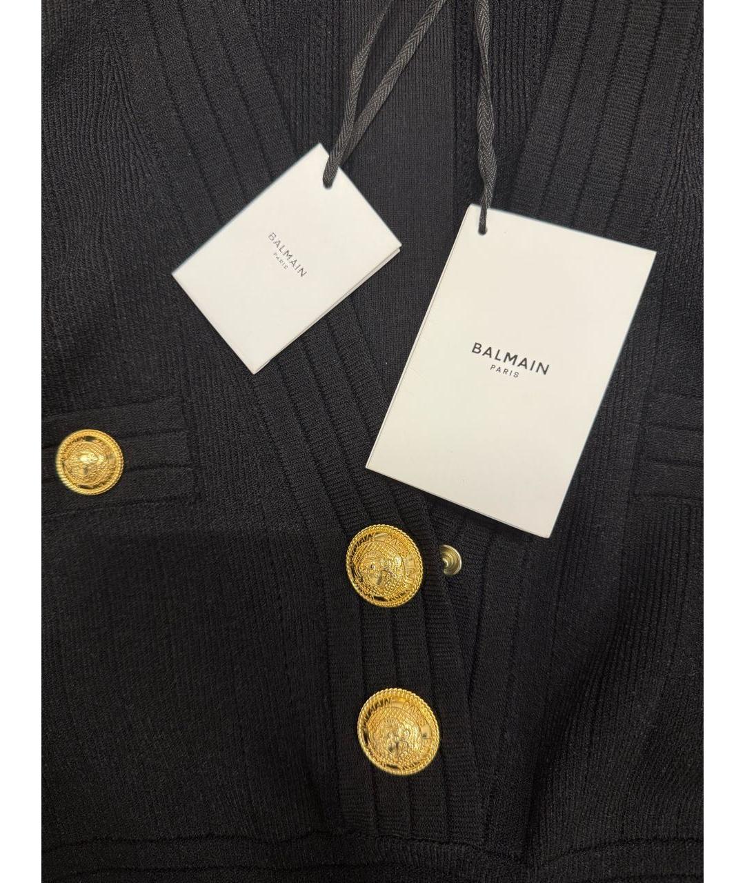 BALMAIN Черное вискозное коктейльное платье, фото 4