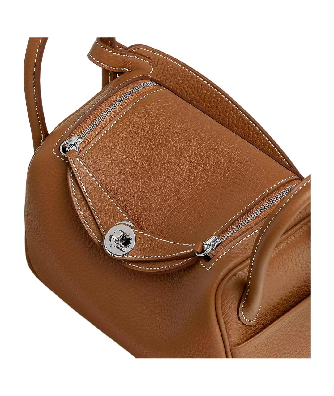 HERMES Коричневая кожаная сумка через плечо, фото 4