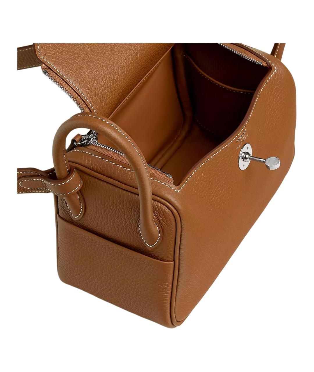 HERMES Коричневая кожаная сумка через плечо, фото 3