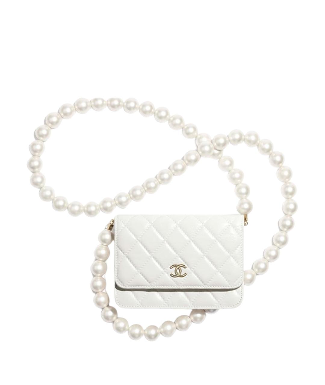 CHANEL Белый кожаный кошелек, фото 1