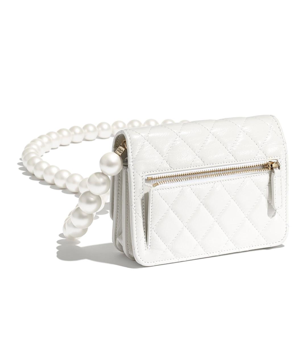 CHANEL Белый кожаный кошелек, фото 3