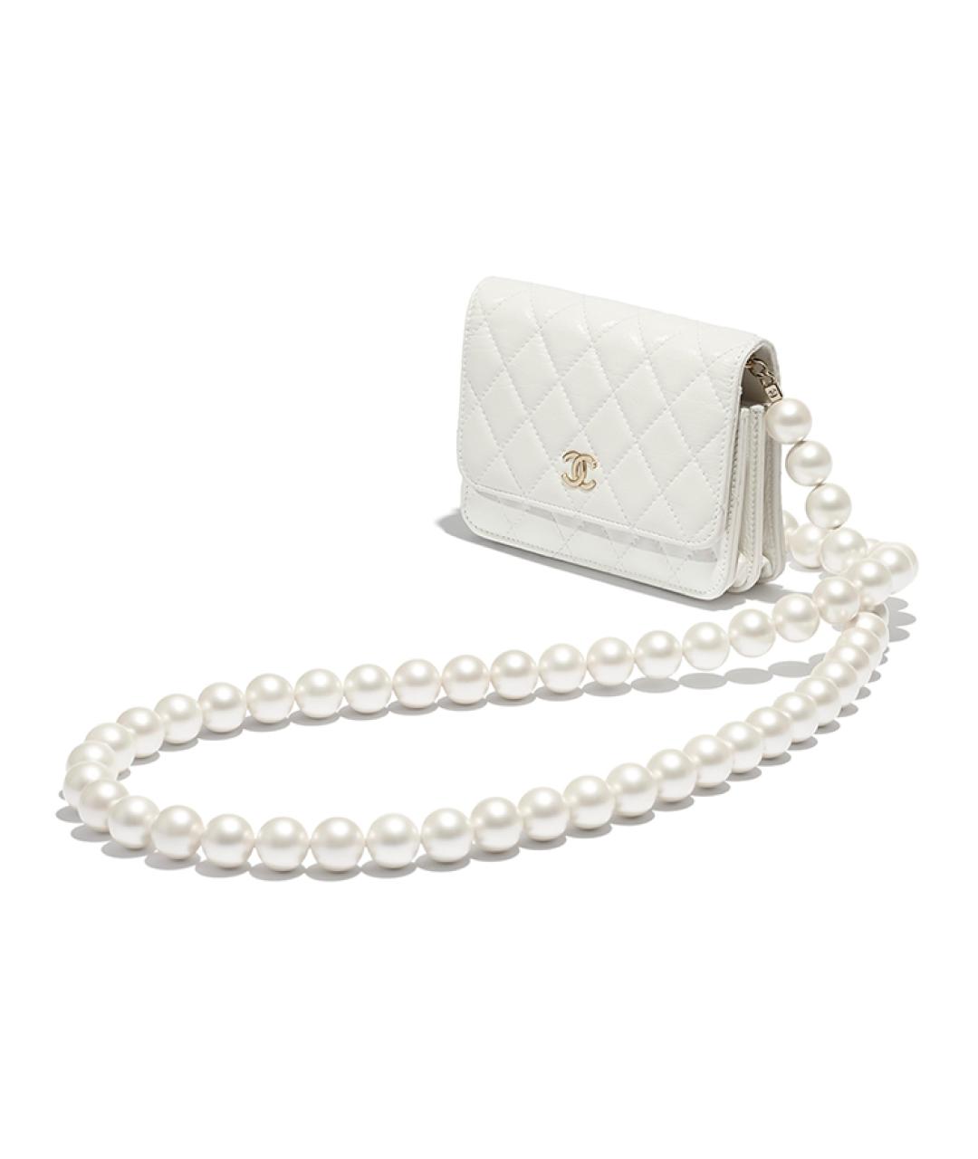 CHANEL Белый кожаный кошелек, фото 4
