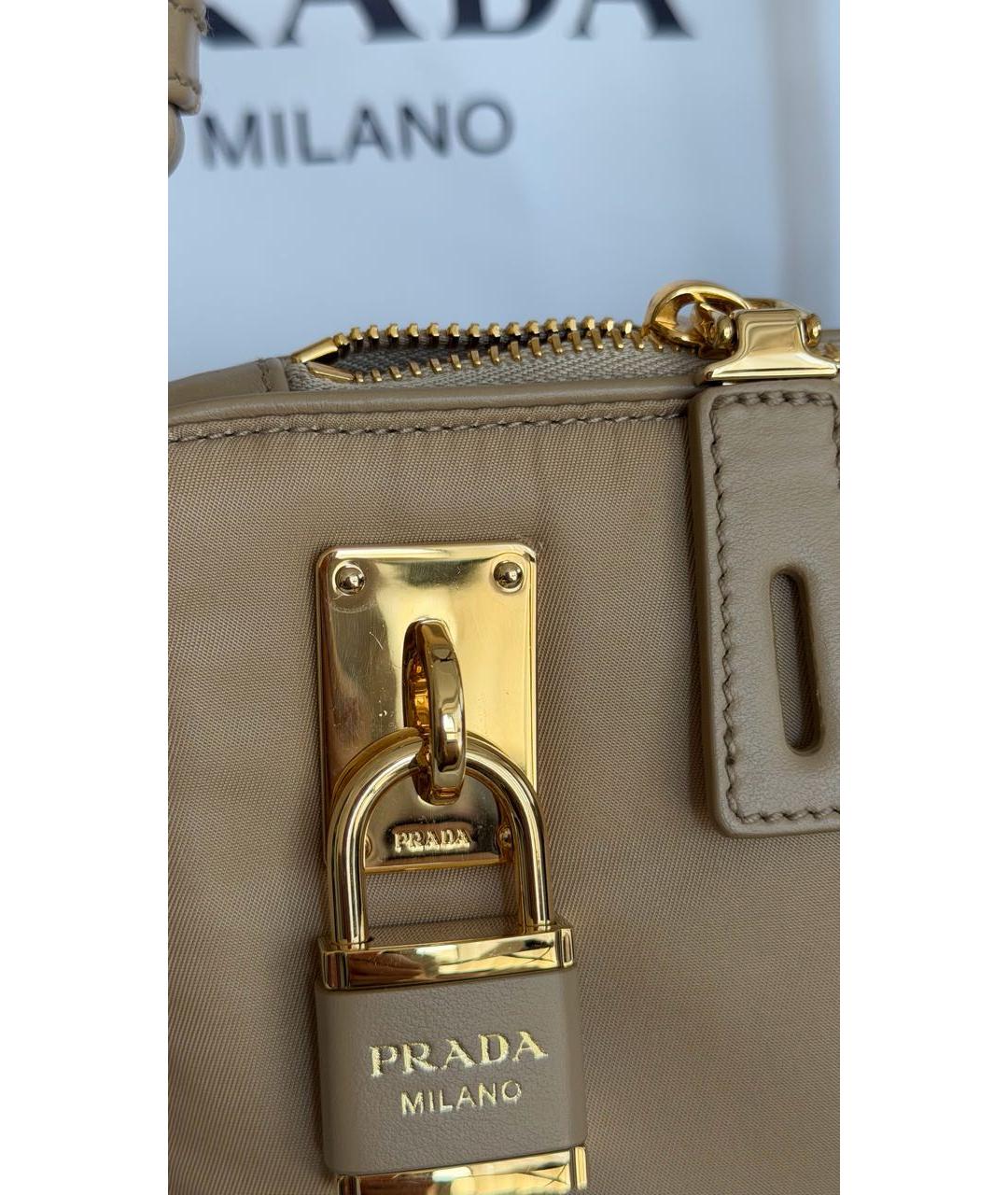 PRADA Бежевая тканевая сумка через плечо, фото 4