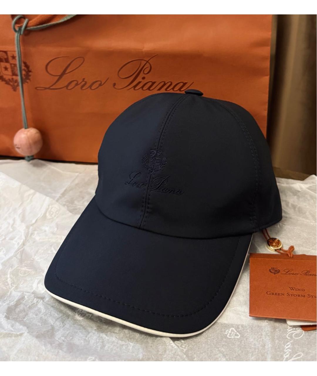 LORO PIANA Темно-синяя кепка/бейсболка, фото 8