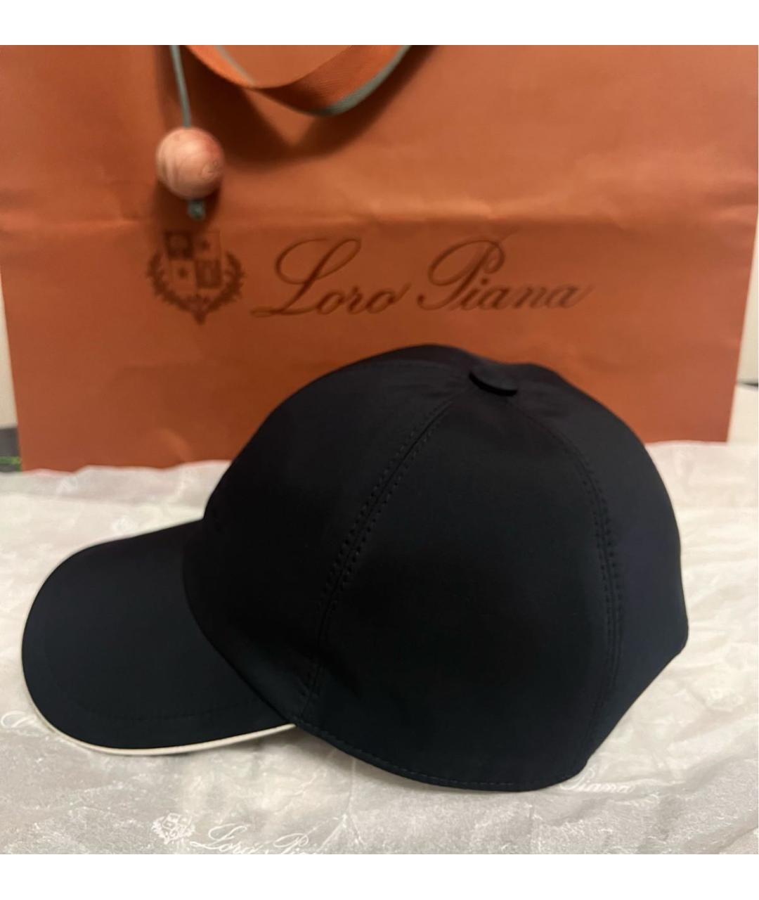 LORO PIANA Темно-синяя кепка/бейсболка, фото 3