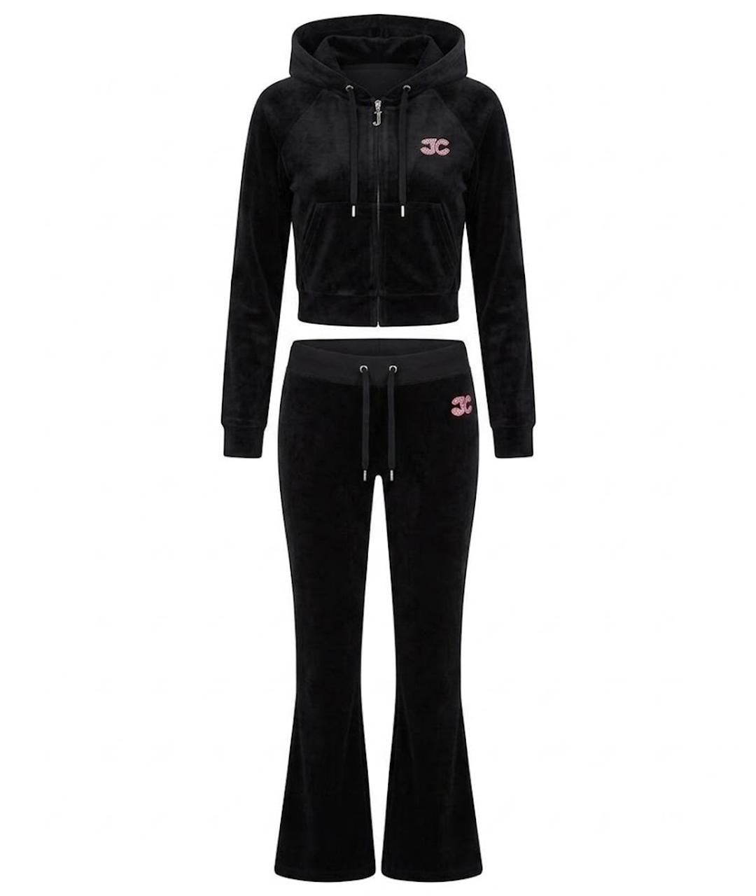 JUICY COUTURE Черный велюровый костюм с брюками, фото 1