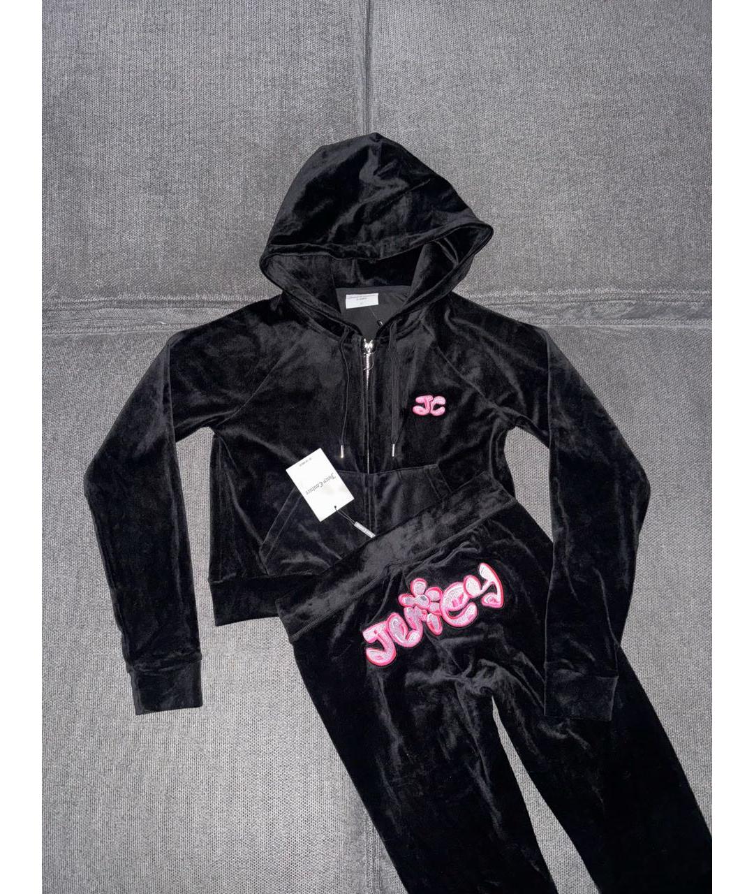 JUICY COUTURE Черный велюровый костюм с брюками, фото 3