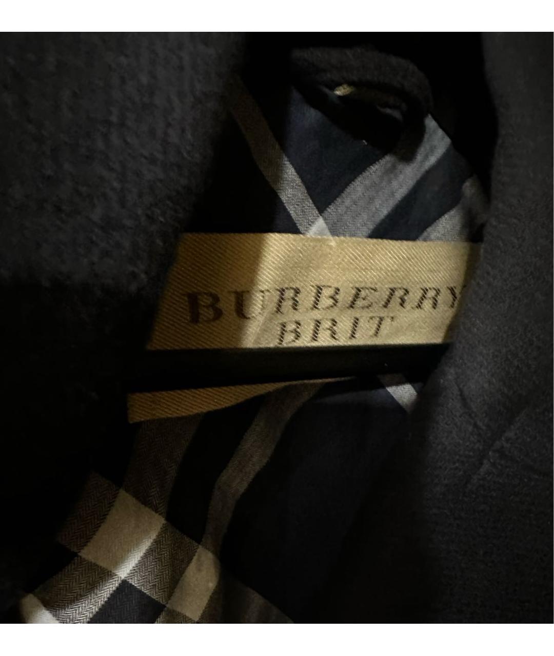BURBERRY Черное вискозное пальто, фото 6