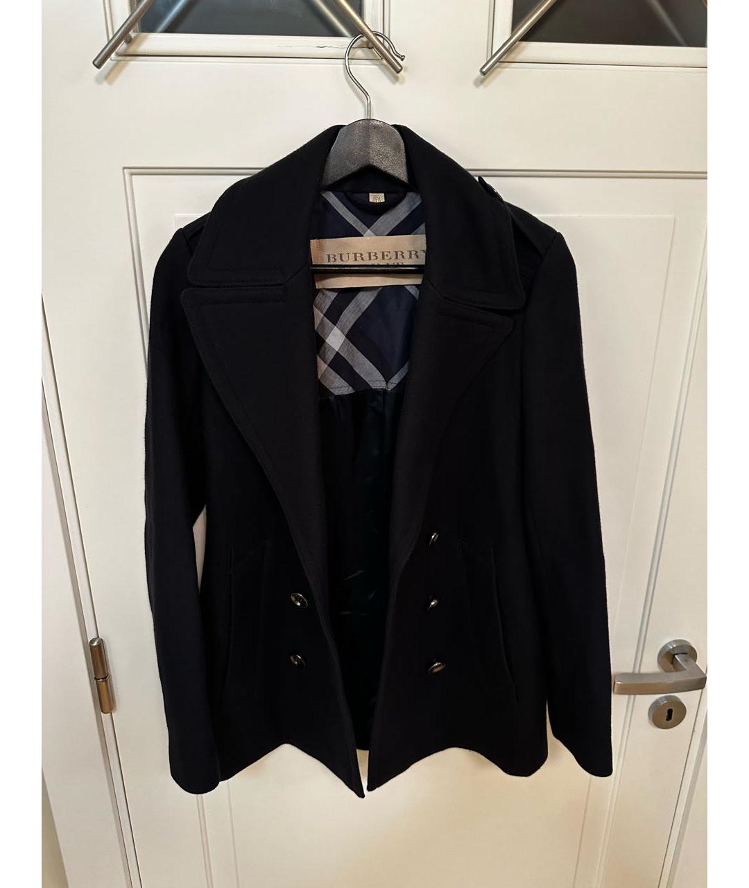 BURBERRY Черное вискозное пальто, фото 7