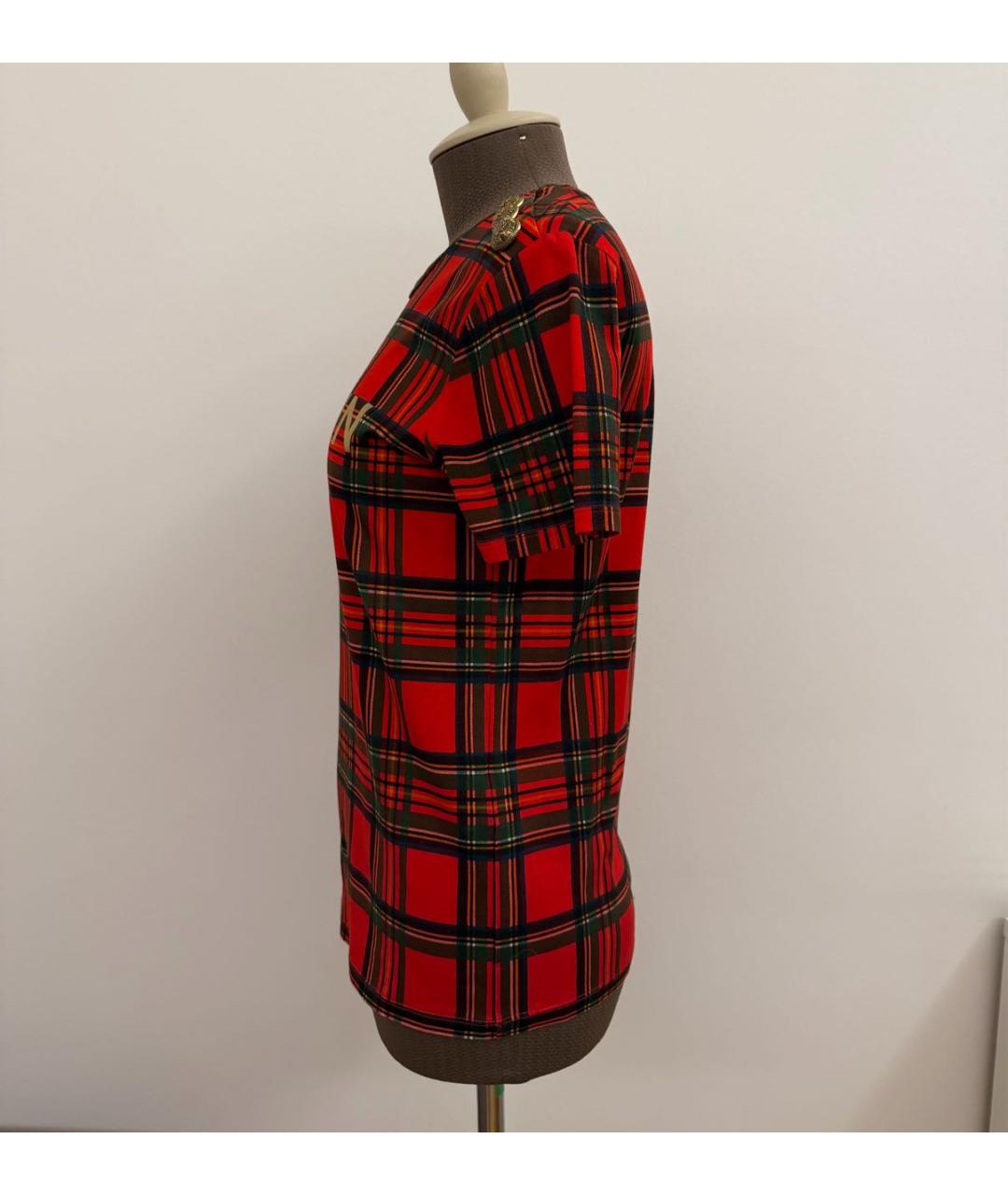 BALMAIN Красная хлопковая футболка, фото 7