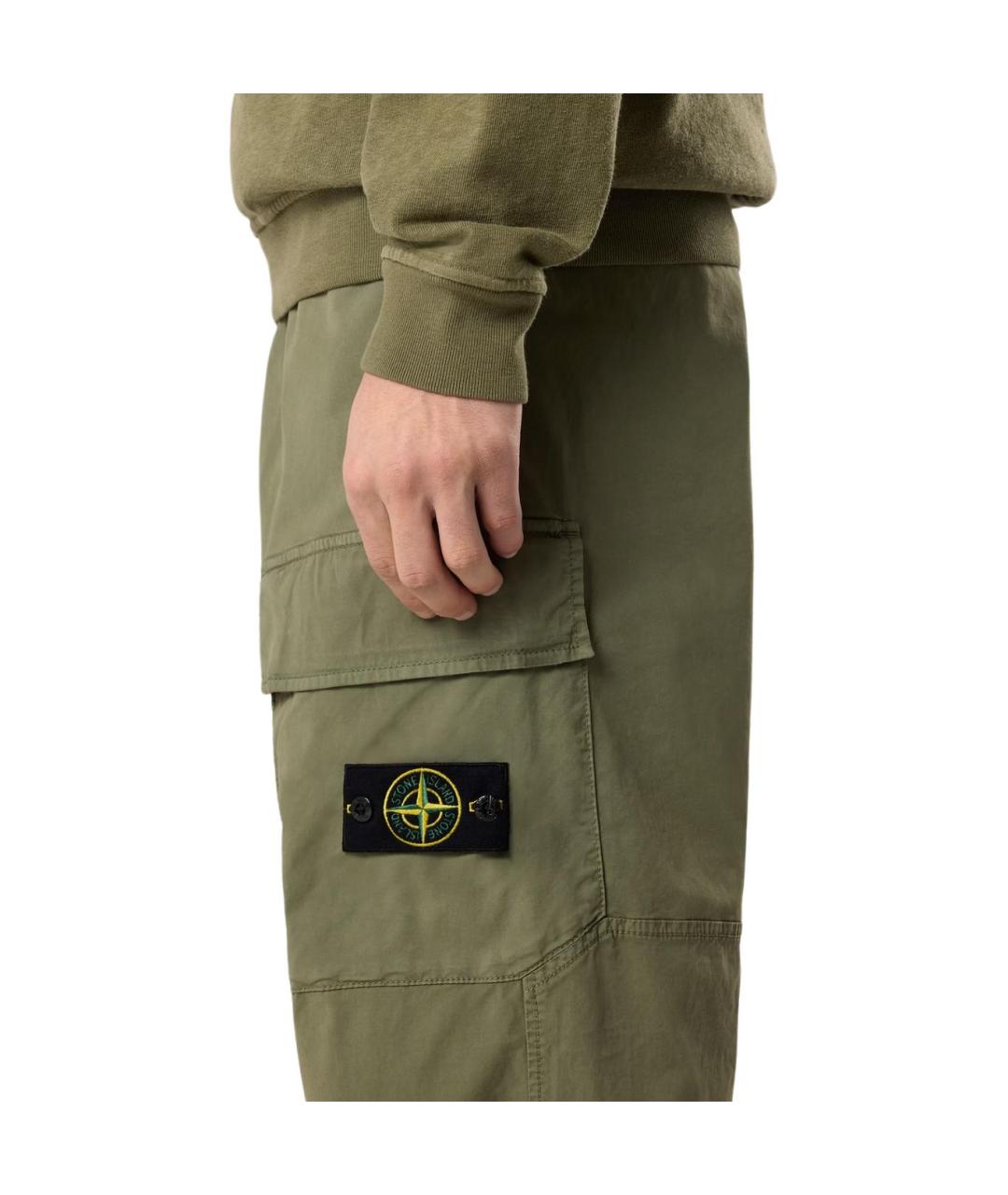 STONE ISLAND Зеленые брюки чинос, фото 5