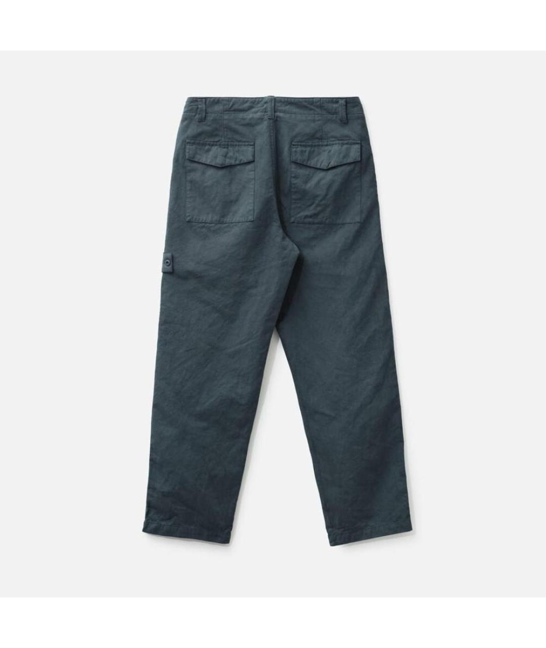 STONE ISLAND Синие прямые брюки, фото 5