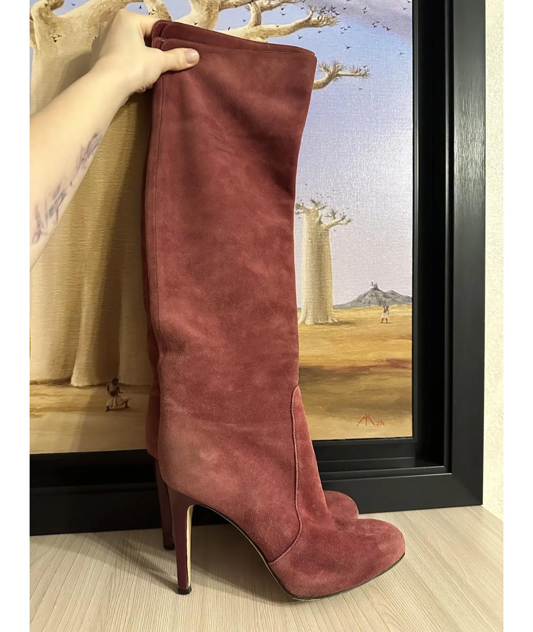 GIANVITO ROSSI Розовые замшевые сапоги, фото 2