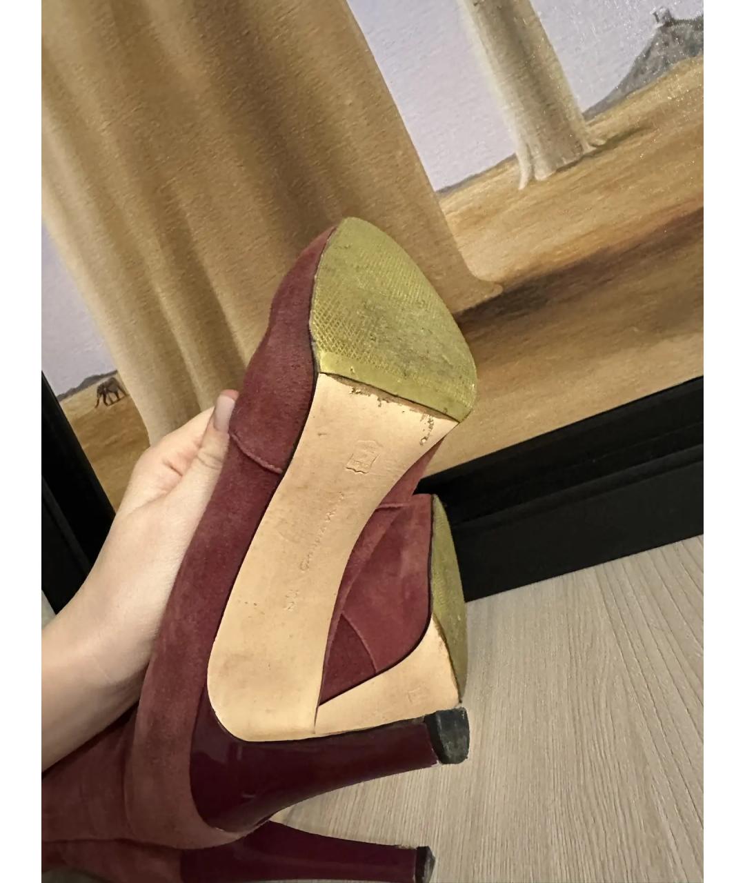 GIANVITO ROSSI Розовые замшевые сапоги, фото 5