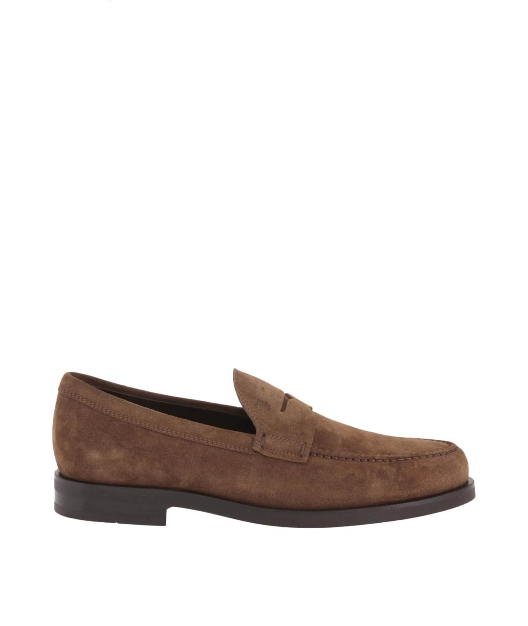 TOD'S Коричневые замшевые лоферы, фото 1