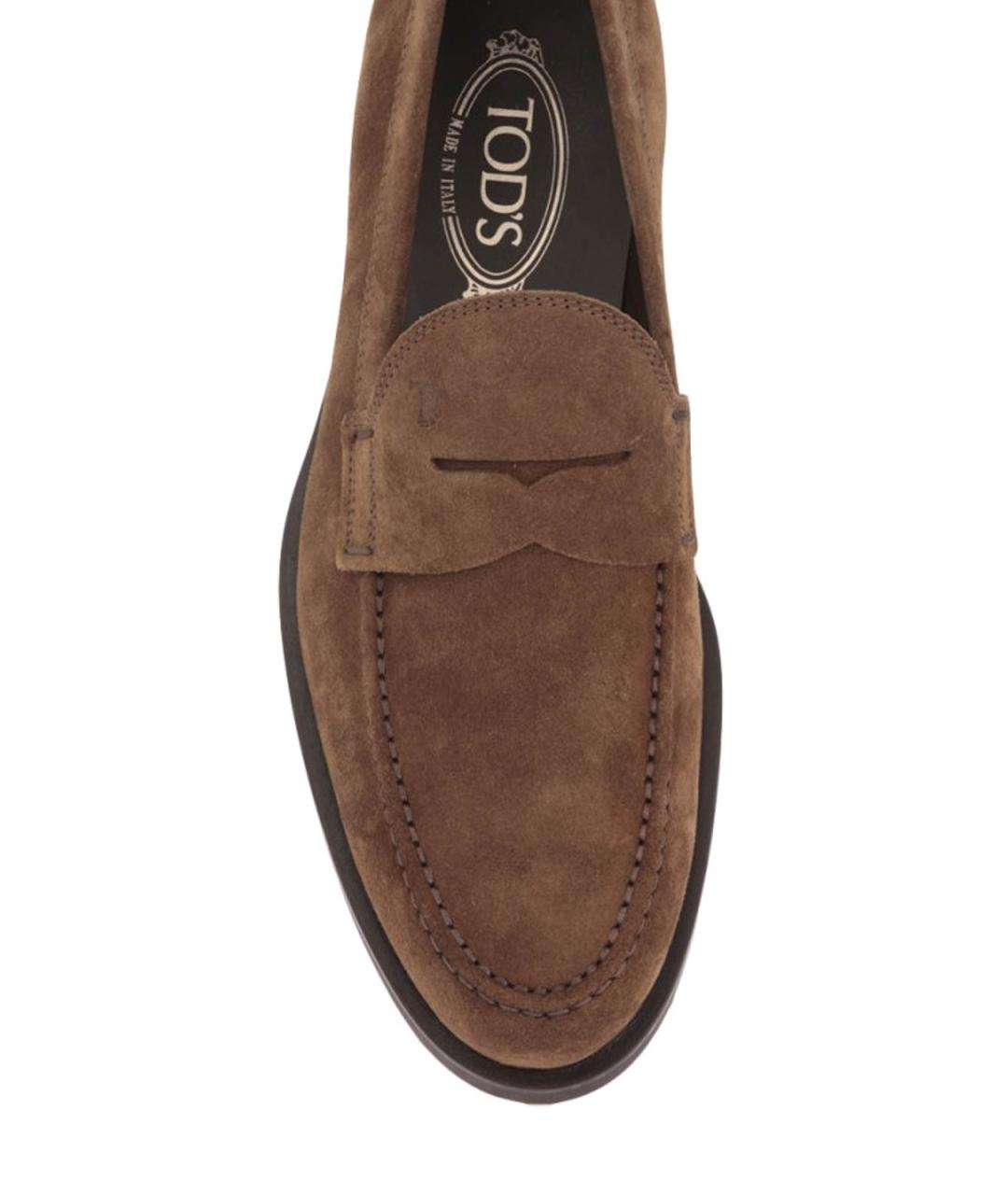 TOD'S Коричневые замшевые лоферы, фото 4