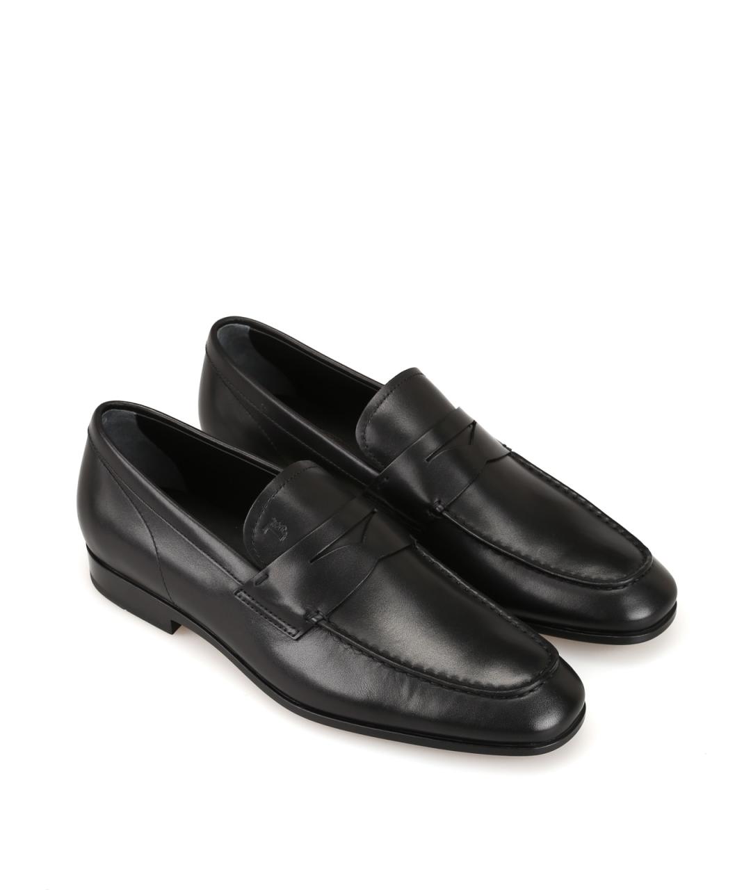 TOD'S Черные кожаные лоферы, фото 2