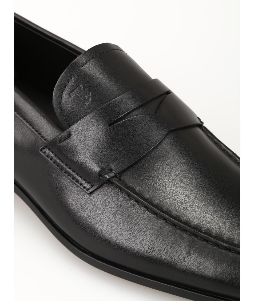 TOD'S Черные кожаные лоферы, фото 3