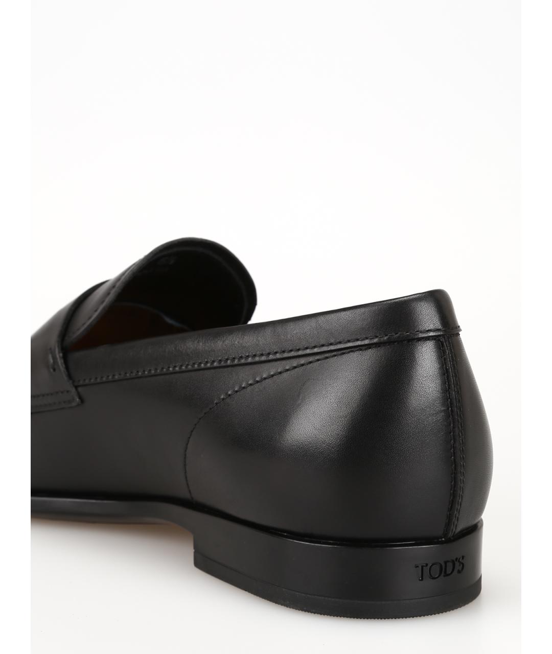 TOD'S Черные кожаные лоферы, фото 4
