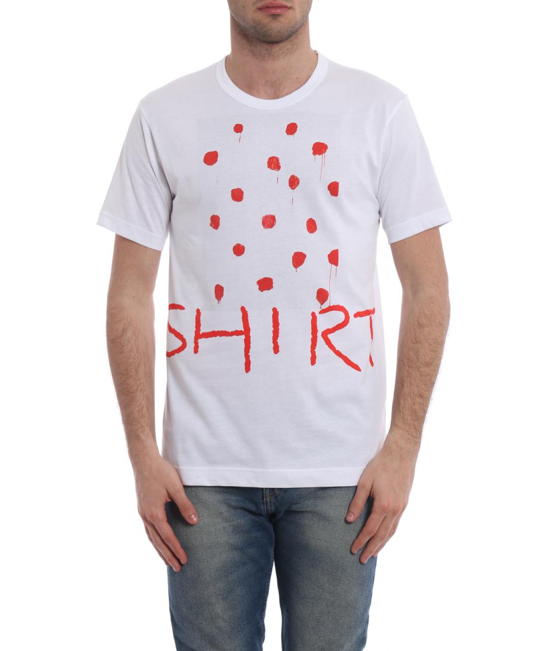 COMME DES GARÇONS SHIRT Белая хлопковая футболка, фото 3