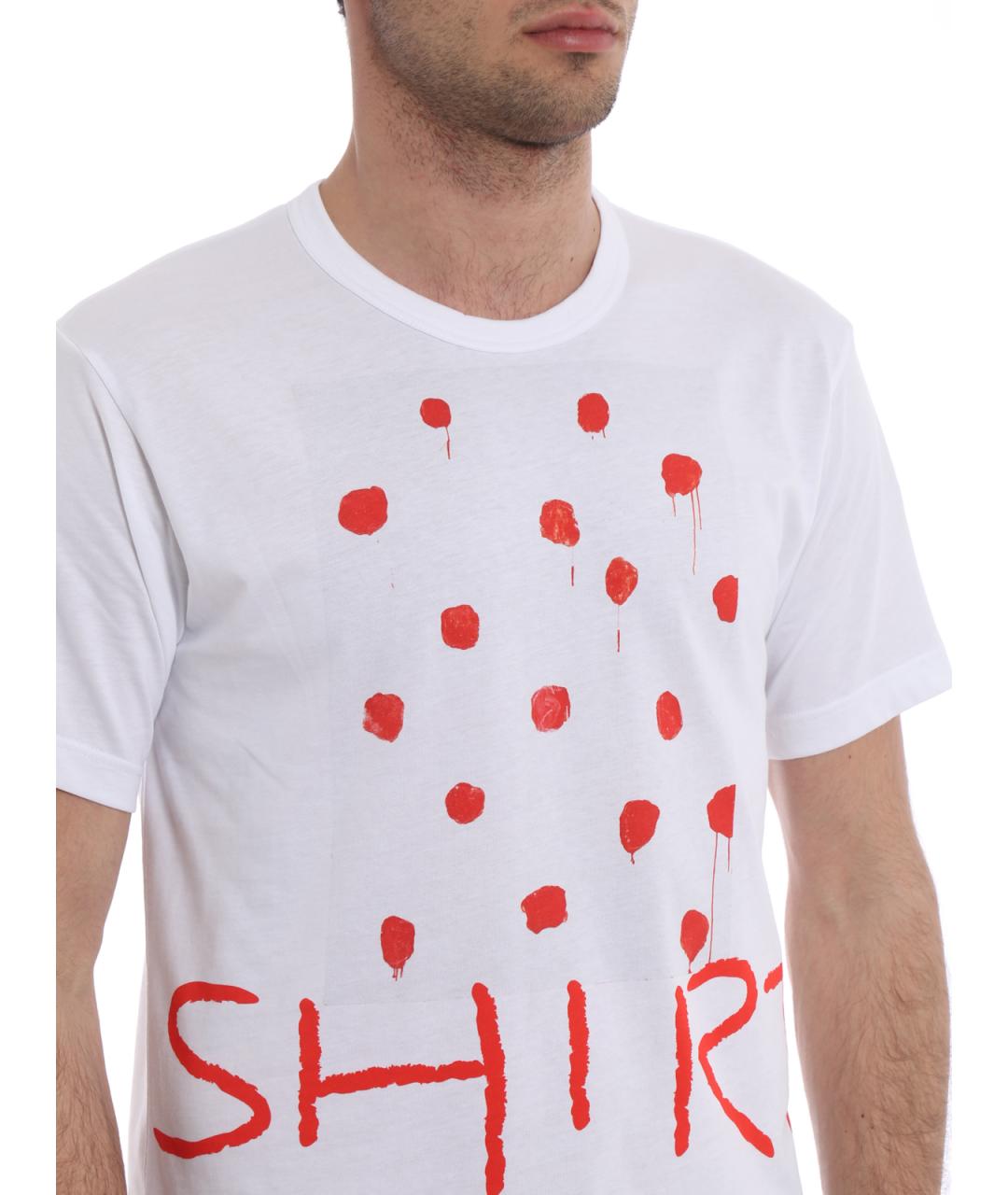 COMME DES GARÇONS SHIRT Белая хлопковая футболка, фото 5