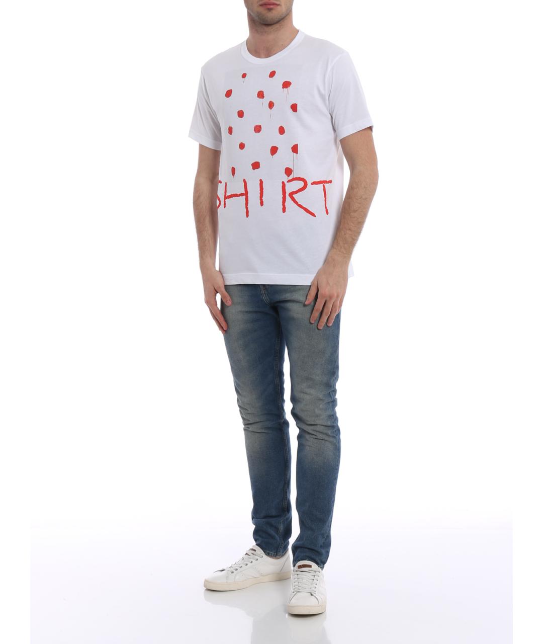 COMME DES GARÇONS SHIRT Белая хлопковая футболка, фото 2