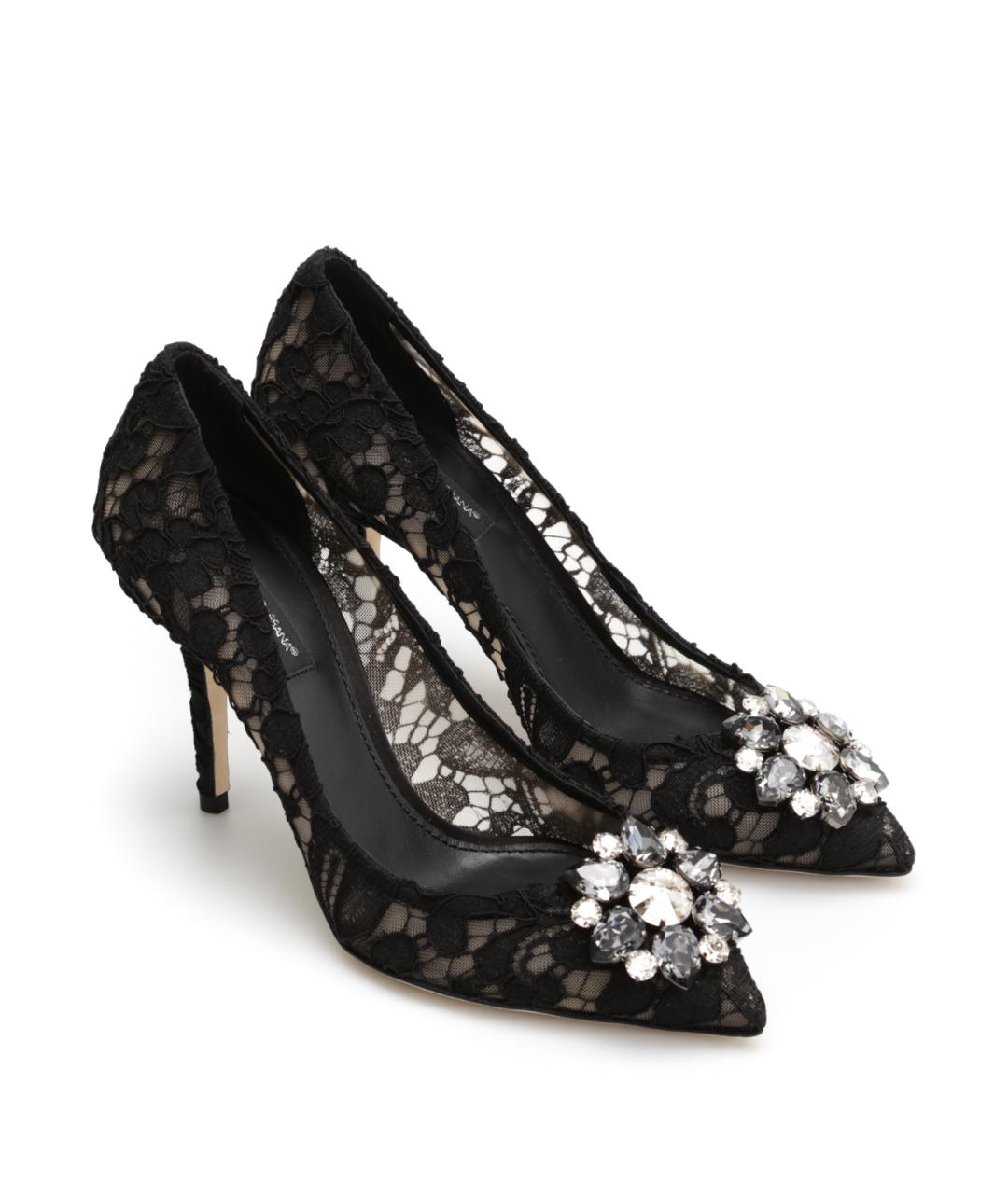 DOLCE&GABBANA Черные текстильные туфли, фото 2