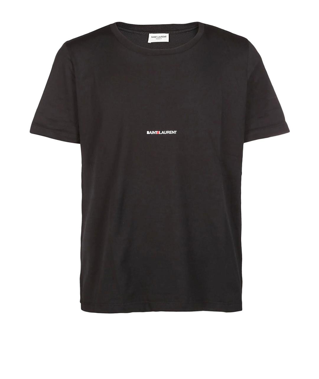 SAINT LAURENT Черная хлопковая футболка, фото 1