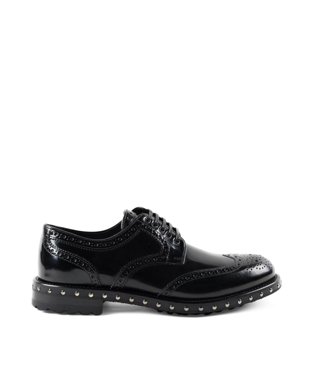 DOLCE&GABBANA Черные кожаные брогги и оксфорды, фото 1