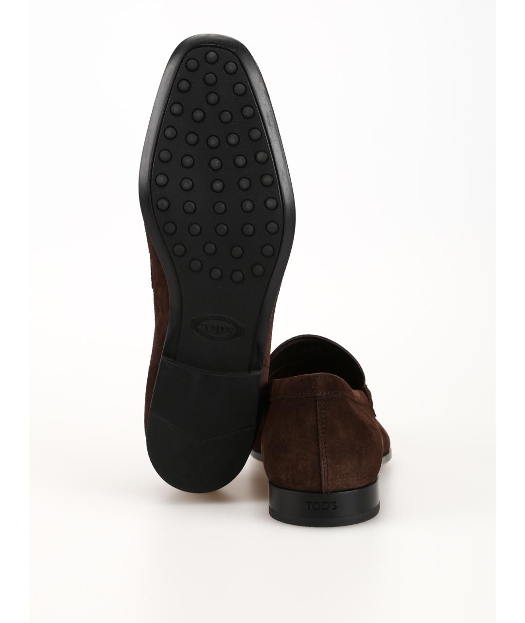 TOD'S Коричневые замшевые лоферы, фото 5