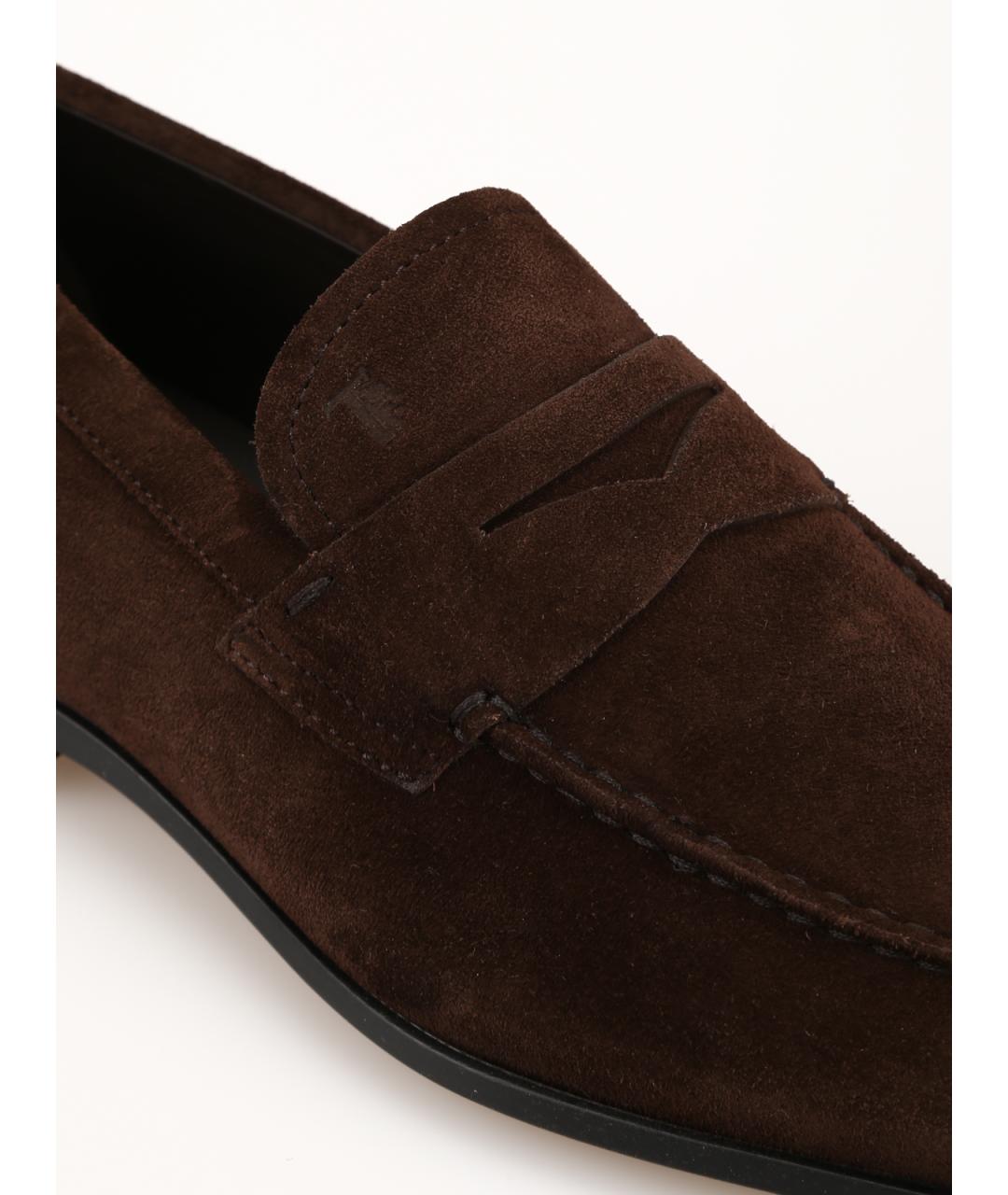 TOD'S Коричневые замшевые лоферы, фото 3