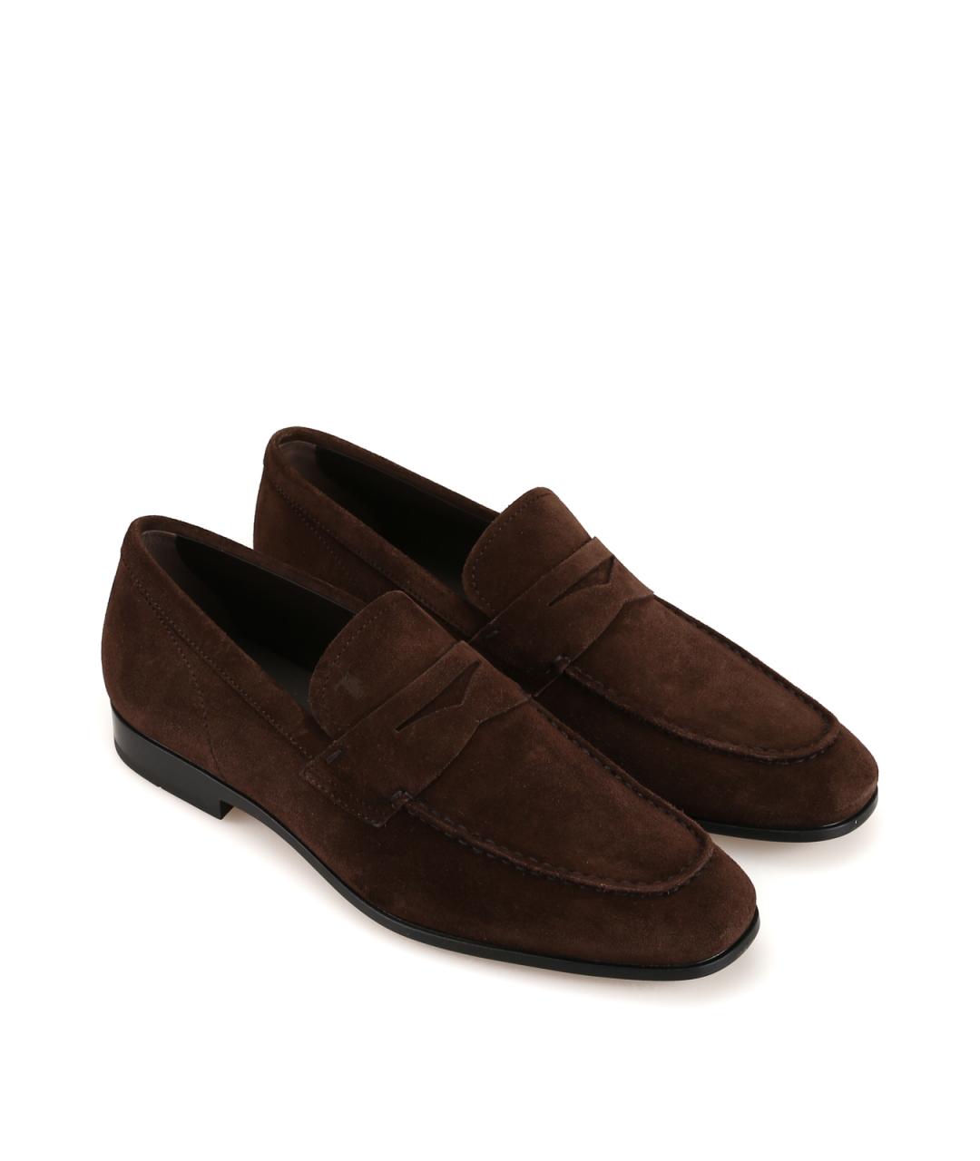 TOD'S Коричневые замшевые лоферы, фото 2
