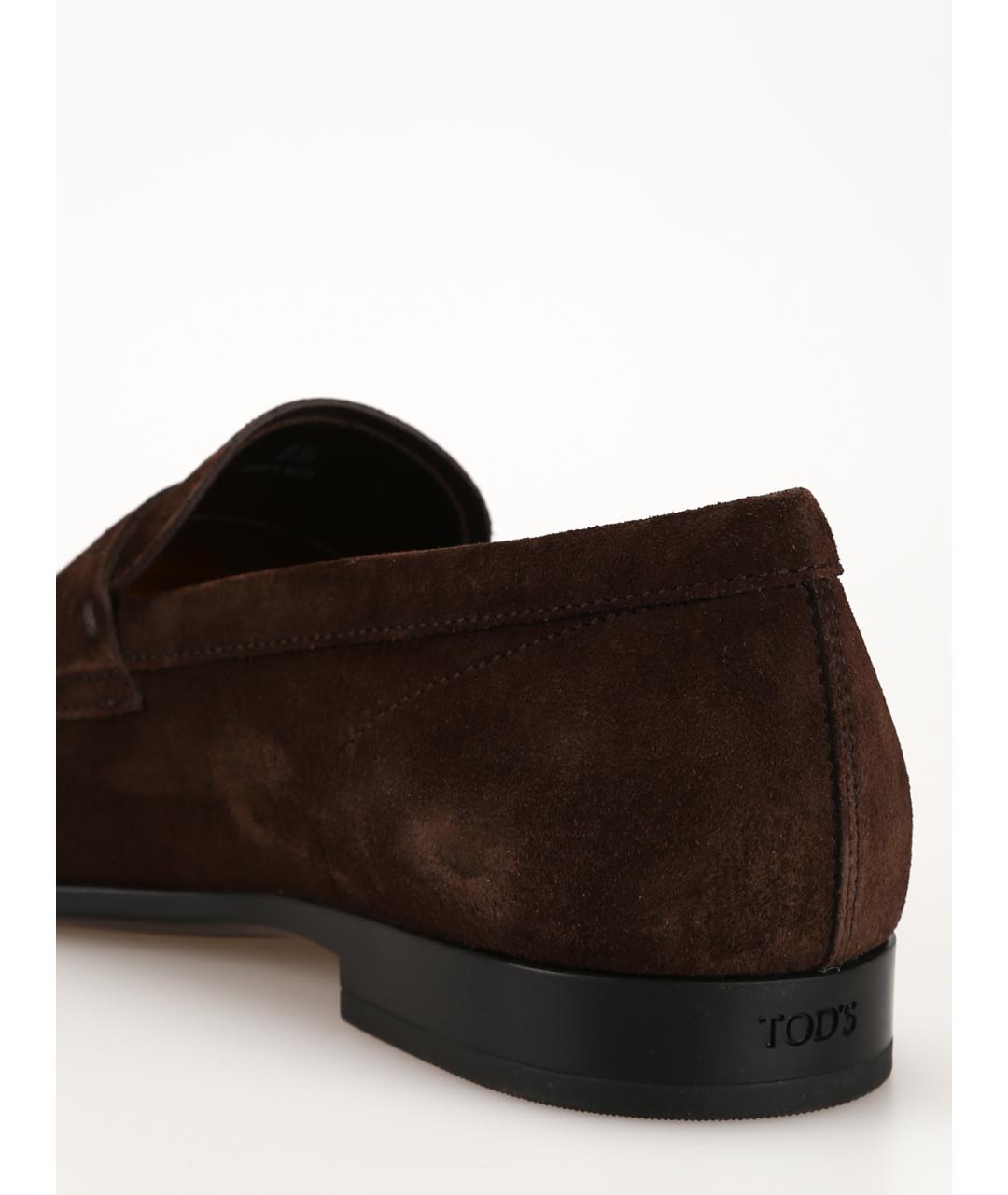 TOD'S Коричневые замшевые лоферы, фото 4