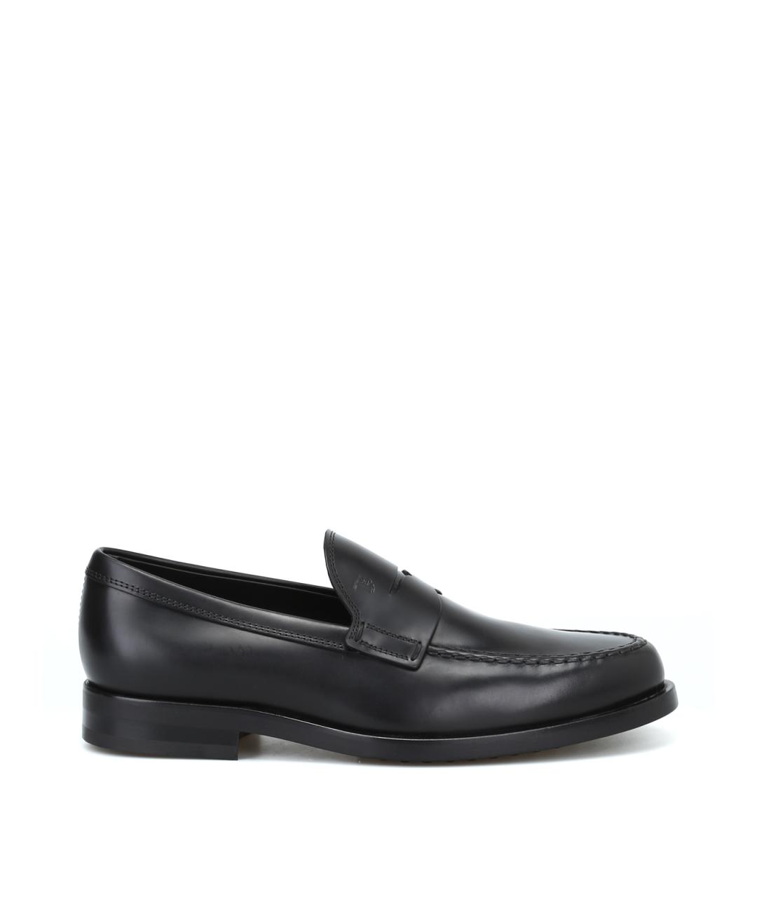 TOD'S Черные кожаные лоферы, фото 1