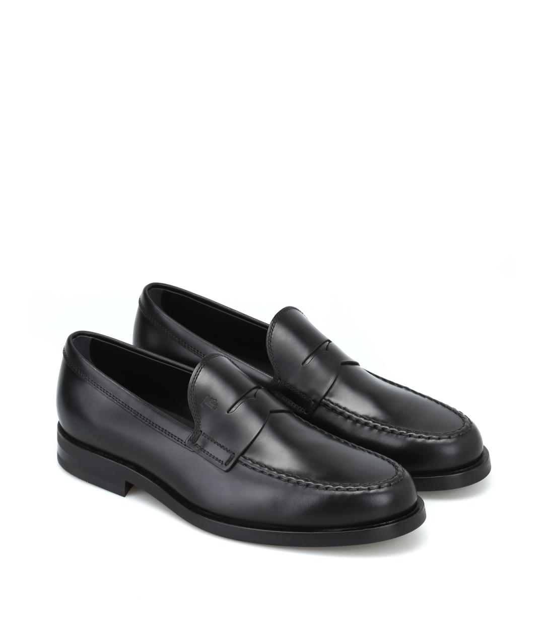 TOD'S Черные кожаные лоферы, фото 2
