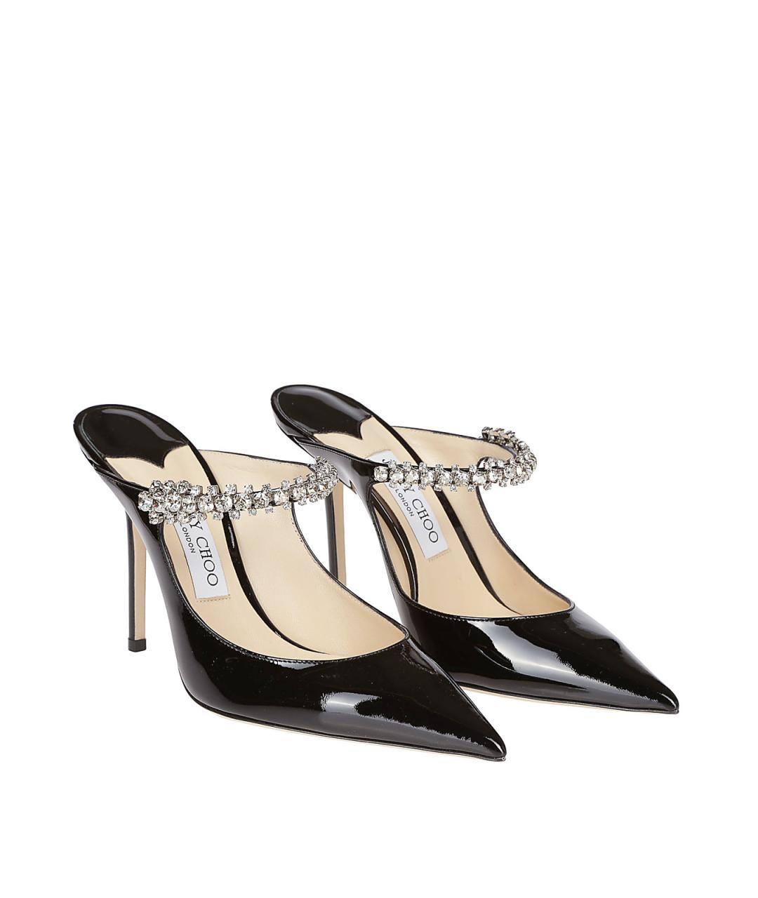 JIMMY CHOO Черные мюли из лакированной кожи, фото 2