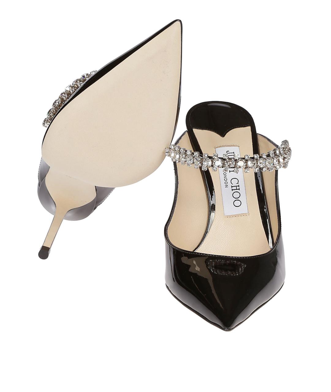JIMMY CHOO Черные мюли из лакированной кожи, фото 5