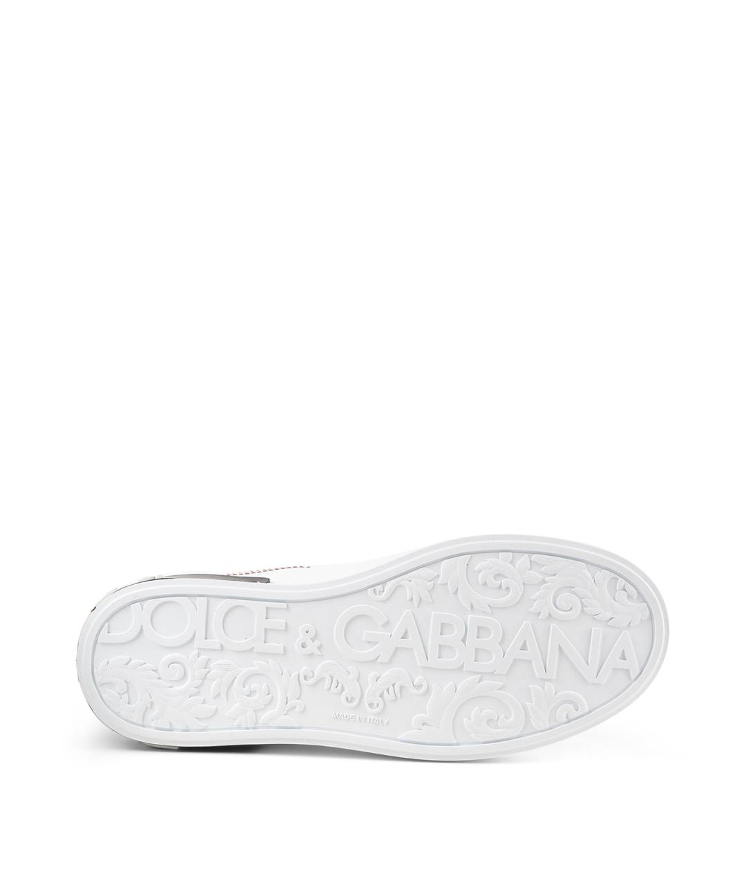 DOLCE&GABBANA Белые кожаные кроссовки, фото 5