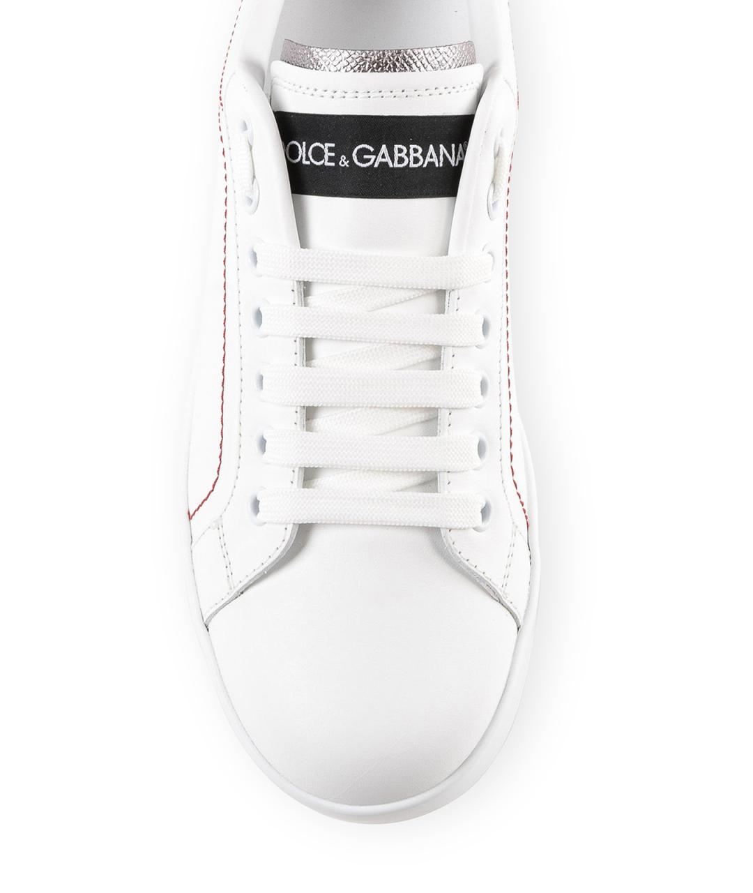 DOLCE&GABBANA Белые кожаные кроссовки, фото 4