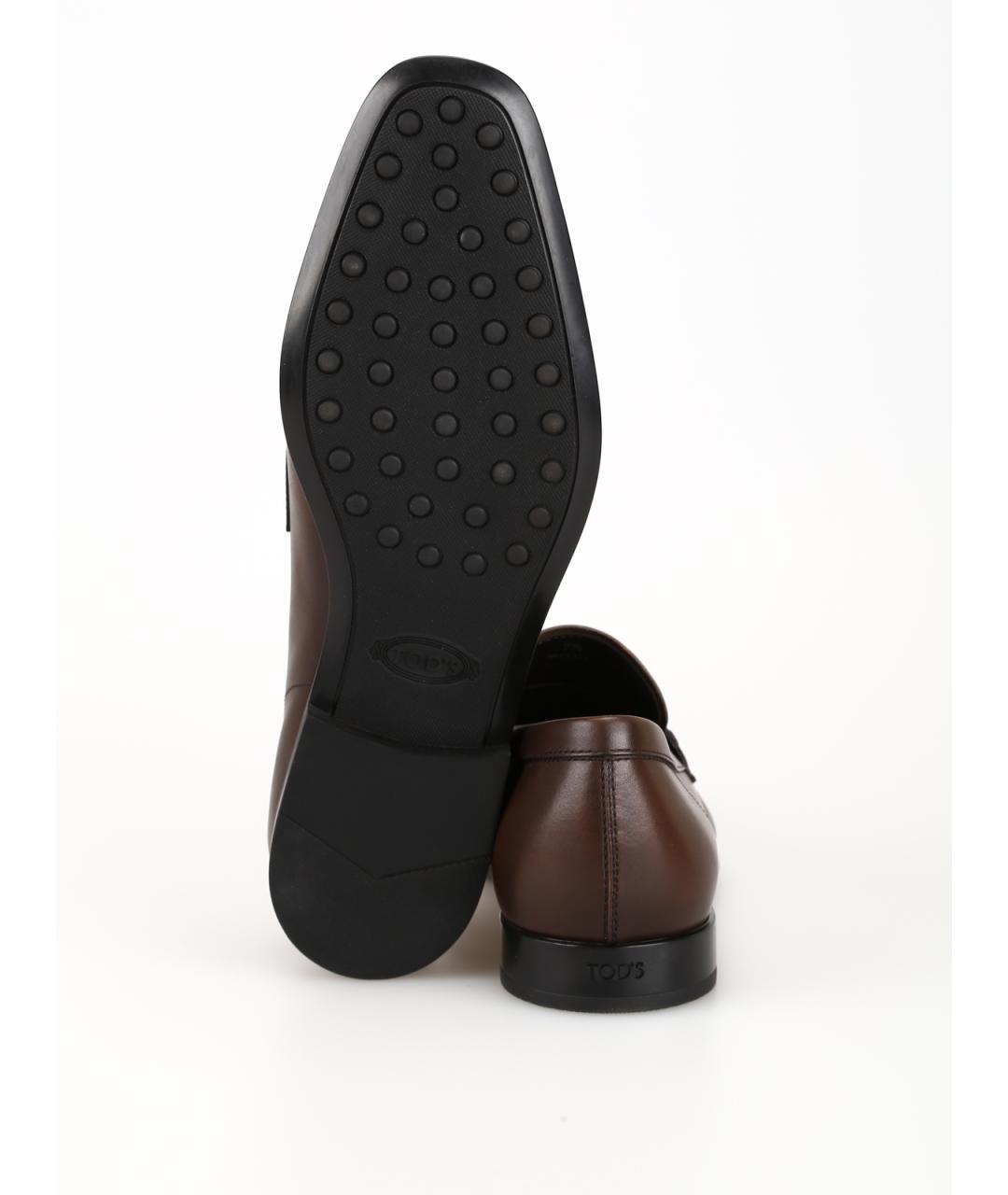 TOD'S Коричневые кожаные лоферы, фото 5
